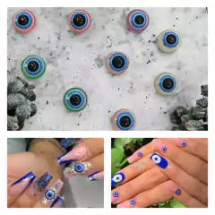 Apliques resinas -ojo de turco color x 20 unidades