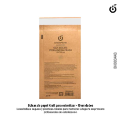 Sobre de papel kraft para esterilizar Cherimoya 100 x 200 mm x 10u