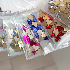 Cristales chatos corazón x 50