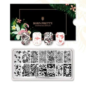 Placa stamping mandala butterfly