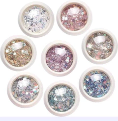 Ojo de hada glitter x 6 tonos