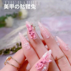 Kawaii deco nails conejito x 2u (varios colores)