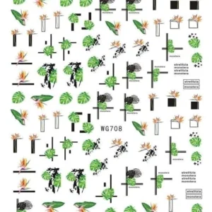 Stickers hojas verdes x 1u